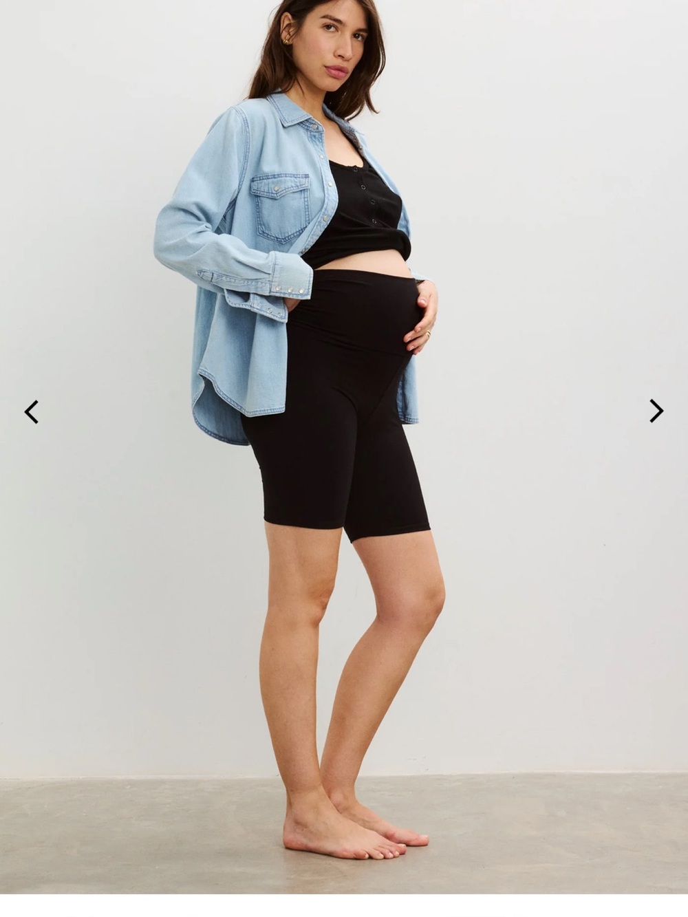 NWOT Hatch Maternity High-Waist Black Bike Shorts, XS